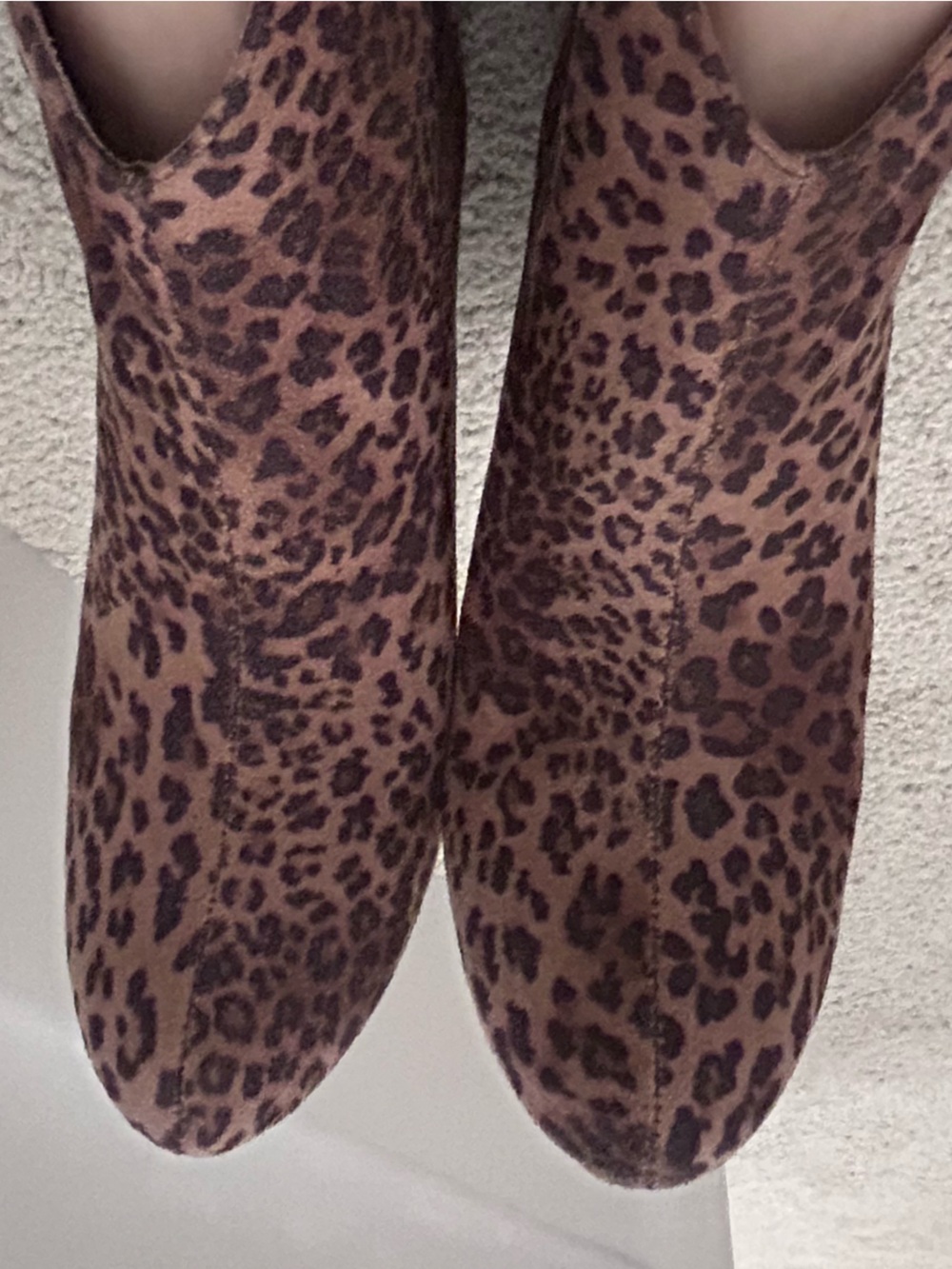 Leopard Print Ankle Boots - Brown